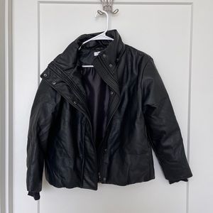 Dissh faux leather puffer jacket